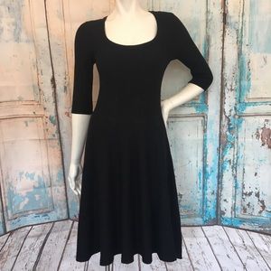 NIC + ZOE Black Fit & Flare Sweater Dress